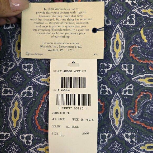 80s Woolrich Womens Button-Up Paisley Large Vintage Deadstock - Picture 3 of 8